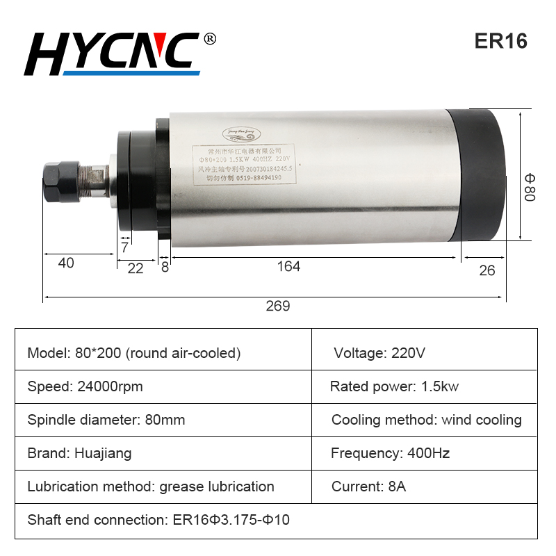 CNC 밀링 스핀들, 1.5kW, 220V/380V,  - Cnc Spindle Motor 리뷰 및 가격
